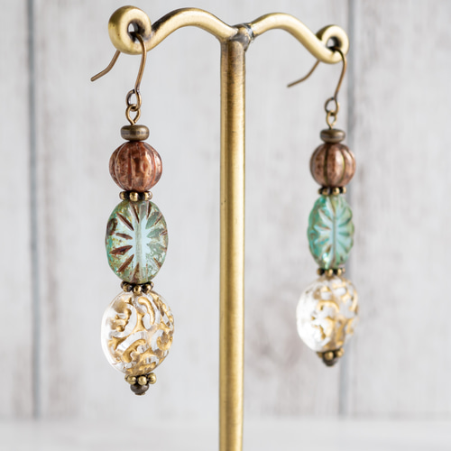 メール便指定可能 アンティーク グラデーション 宝石 長方形 手染め