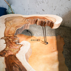 杉の輪切り　折りたたみテーブル 6枚目の画像