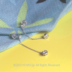 Pt900 swing diamond pierced earrings 4枚目の画像