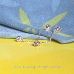 Pt900 swing diamond pierced earrings 1枚目の画像