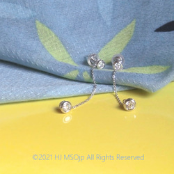 Pt900 swing diamond pierced earrings 2枚目の画像