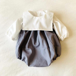 セーラー襟♡バックボタン♡ベビーブラウス♡80〜90サイズ♡ 2枚目の画像