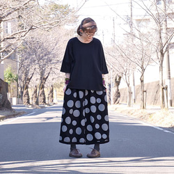 【複刻版】1/9 復刻 x 2 * 圓潤輪廓 * 成人款自然波點圖案 * 燈籠褲 * 黑色 第7張的照片