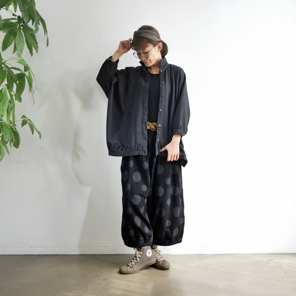 【複刻版】1/9 復刻 x 2 * 圓潤輪廓 * 成人款自然波點圖案 * 燈籠褲 * 黑色 第2張的照片