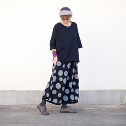 【複刻版】1/9 復刻 x 2 * 圓潤輪廓 * 成人款自然波點圖案 * 燈籠褲 * 黑色 第12張的照片