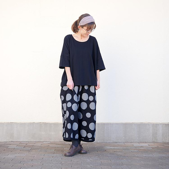 【複刻版】1/9 復刻 x 2 * 圓潤輪廓 * 成人款自然波點圖案 * 燈籠褲 * 黑色 第8張的照片