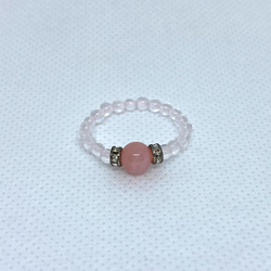 【送料無料】天然石/ピンクオパールリング　指輪 3枚目の画像