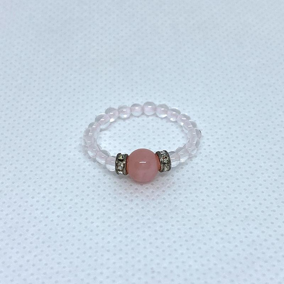 【送料無料】天然石/ピンクオパールリング　指輪 3枚目の画像