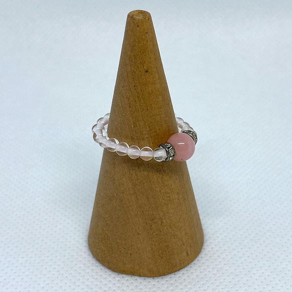 【送料無料】天然石/ピンクオパールリング　指輪 2枚目の画像