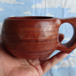 　　花梨の一木彫りコーヒーカップ マット仕上げ 2枚目の画像
