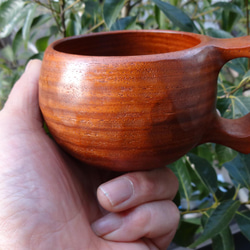 　　花梨の一木彫りコーヒーカップ マット仕上げ 1枚目の画像
