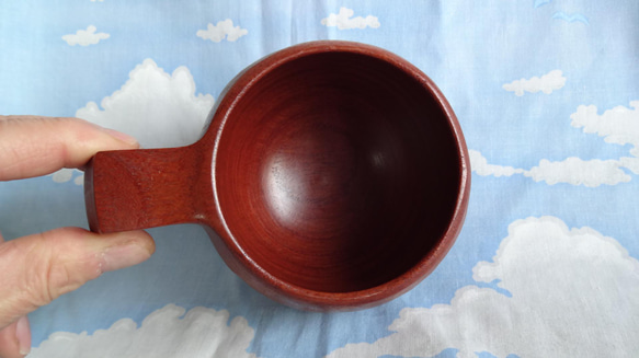 　　花梨の一木彫りコーヒーカップ マット仕上げ 7枚目の画像