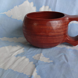 　　花梨の一木彫りコーヒーカップ マット仕上げ 3枚目の画像