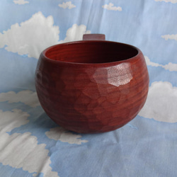 　　花梨の一木彫りコーヒーカップ マット仕上げ 6枚目の画像