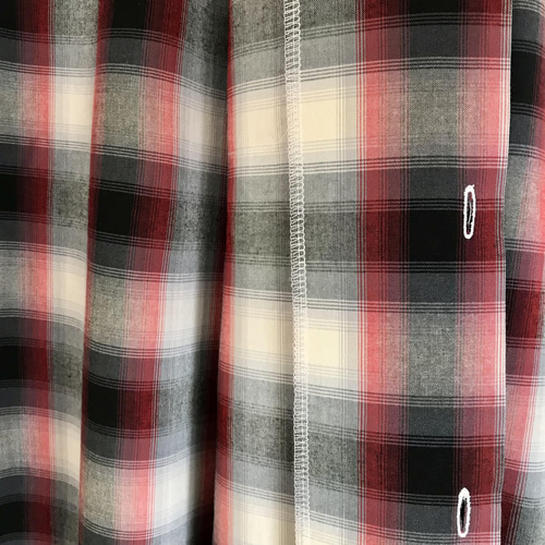 ブラック×レッド オンブレチェックのボックスシャツ シャツ quni