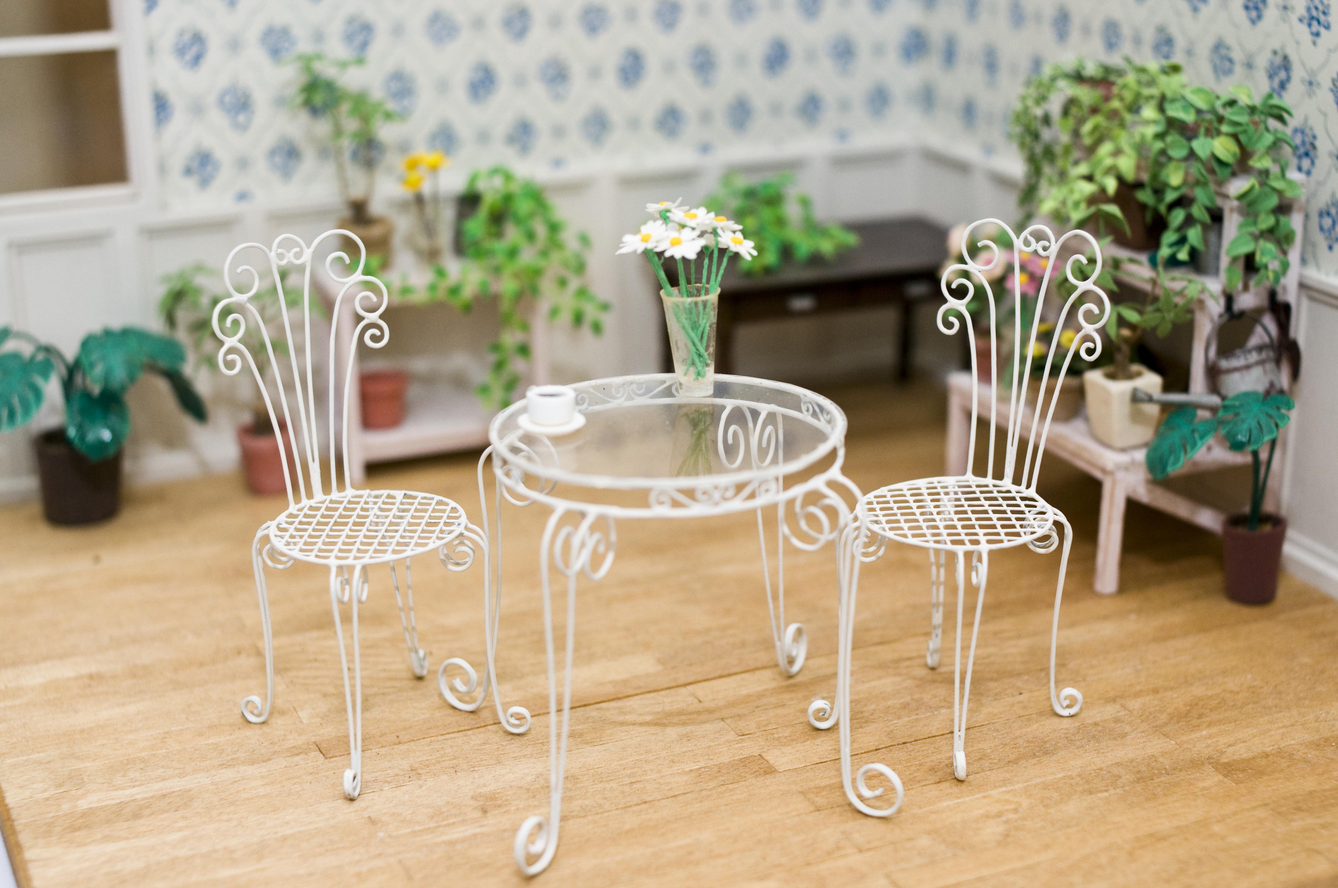 小物 インテリア雑貨 家具 【ヴィンテージ家具】金属製 ミニ ミニチュア セット