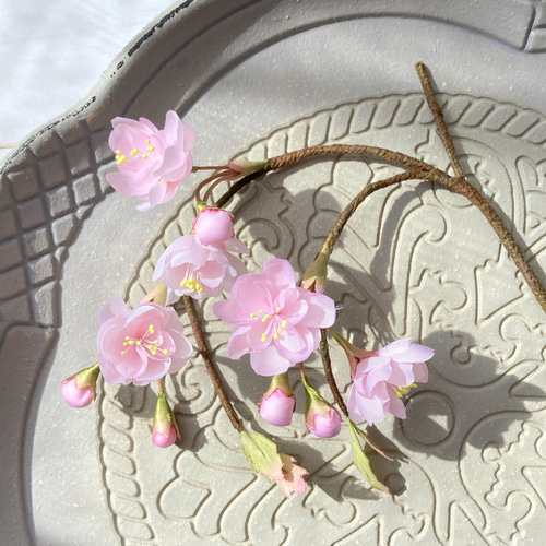 布花 サクラ しだれ 桜 一枝 おうちお花見に アートフラワー