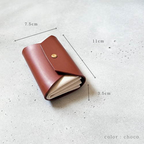 vivi ヌメ革ナチュラル、ハラコカウのコンパクトシザーケースと皮袋付き お札が折れない″帆布を革で包んだ 小さい財布″ ヌメ革