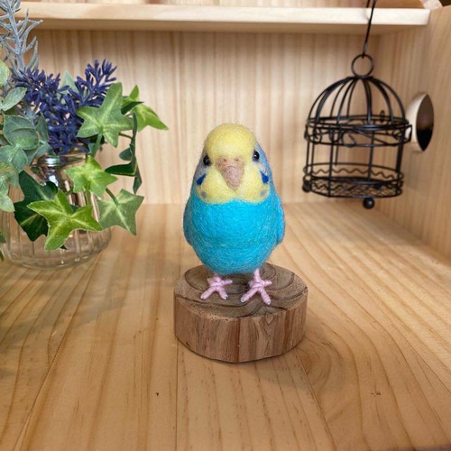 セキセイインコ(パステルカラーレインボー) 羊毛フェルト TinyBooBoo