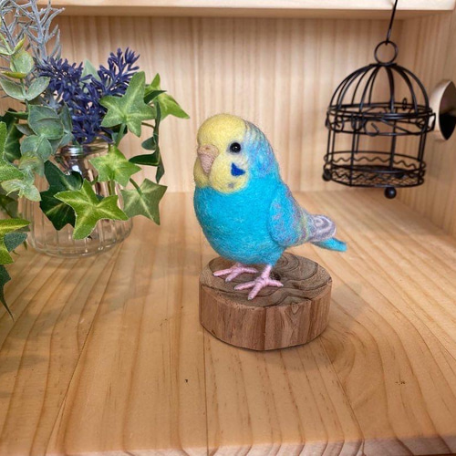 セキセイインコ(パステルカラーレインボー) 羊毛フェルト TinyBooBoo