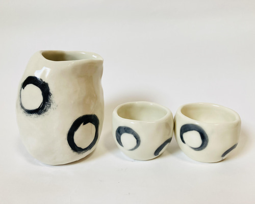 A35 手捻り 徳利 2個 手びねり 徳利 徳利 2合 350cc 手びねりとっくり