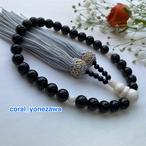 ネックレス サンゴ オニキス シルバー 珊瑚 メンズ レディース ギフト  