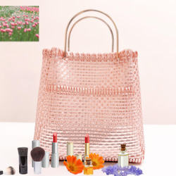 編まれたハンドバッグ 編まれたバッグ〜エレガンスは色あせない美しさで、エレガントでロマンチックなロマンチックなピンクのバッグで 8枚目の画像
