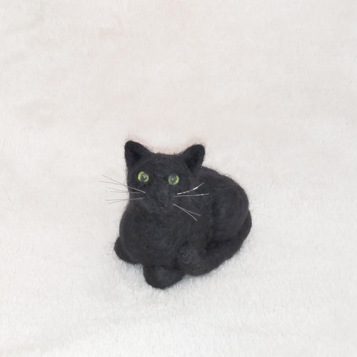 羊毛フェルト】ミニミニ黒猫～香箱座り～① 羊毛フェルト