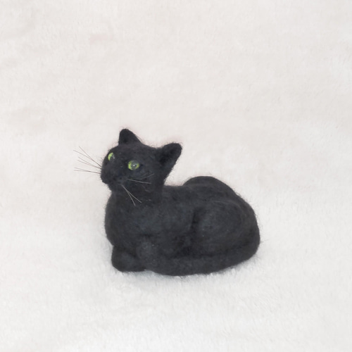 羊毛フェルト 猫 黒猫 五月人形 端午の節句 飾り台小物付き
