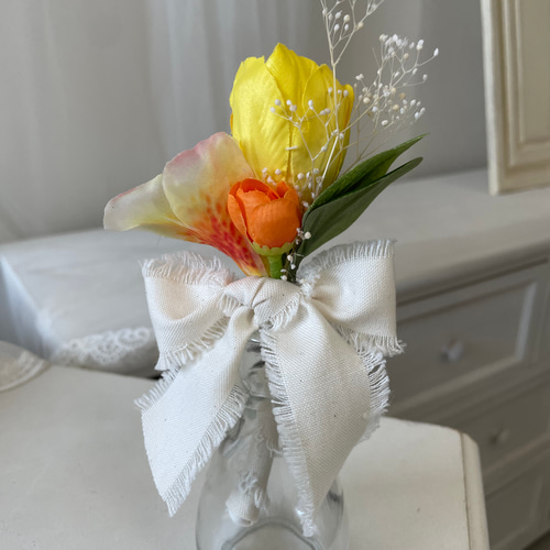 再販 ビタミンカラークラッチブーケ ブートニアセット ウェディング