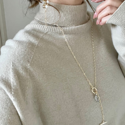 【美品】スワロフスキー ロングチェーンネックレス　クリアー 美品】スワロフスキー ロングチェーンネックレス クリアー