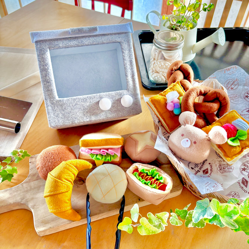 フェルトままごと トースターセット 受注制作】フェルトままごと トースターセット おもちゃ・人形