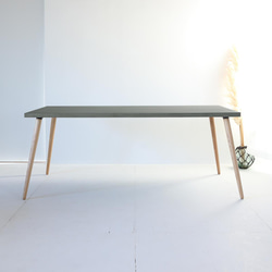 モールテックス ダイニングテーブル 『ダークグレー180サイズ』　角度調整ができるホワイトアッシュ脚 BM59 1枚目の画像