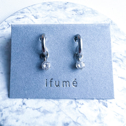 【ifumé】金属アレルギー対応　ピアスみたいなハギーフープイヤリング 1枚目の画像