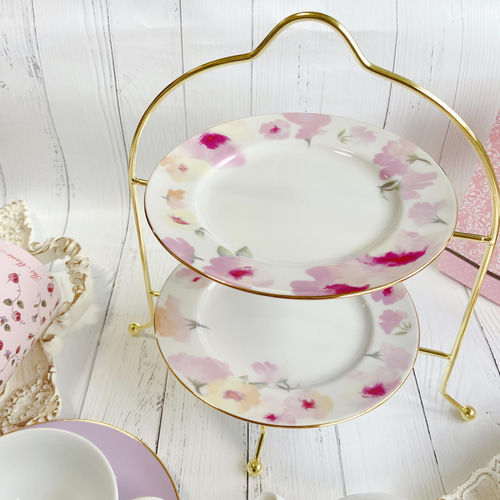 Creema限定福袋 】ふんわり水彩花のアフタヌーンティーセット♡ ティー