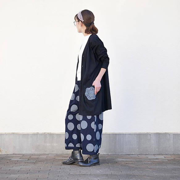 【複刻版】1/9 復刻 x 2 * 圓潤輪廓 * 成人款自然波點圖案 * 燈籠褲型 * 深海軍藍 第13張的照片