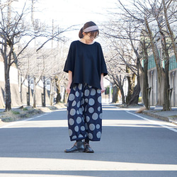 【複刻版】1/9 復刻 x 2 * 圓潤輪廓 * 成人款自然波點圖案 * 燈籠褲型 * 深海軍藍 第7張的照片