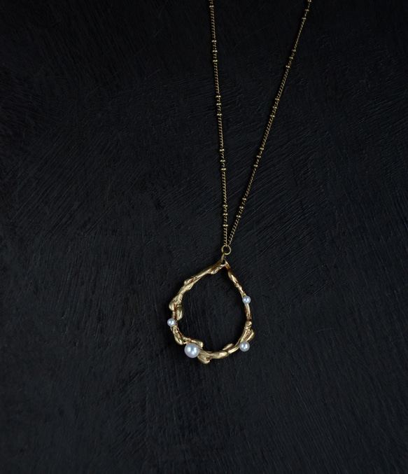 Shizuku Wreath / necklace - Pearl 2枚目の画像