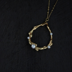 Shizuku Wreath / necklace - Pearl 1枚目の画像