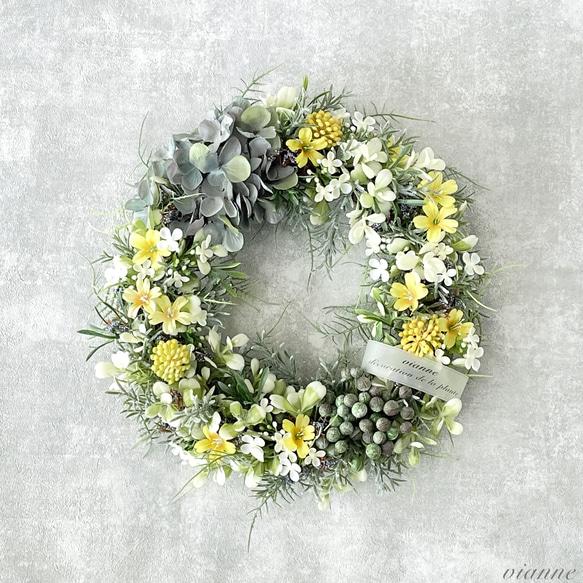 ペールカラーのお花畑リース＊Mサイズ リース vianne・comodo 通販 