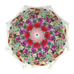 【受注生産】　薔薇とブラックベリーと蜂の雨傘　梅雨対策2023 4枚目の画像