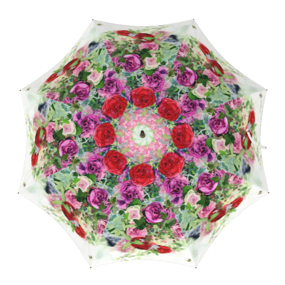 【受注生産】　薔薇とブラックベリーと蜂の雨傘　梅雨対策2023 4枚目の画像