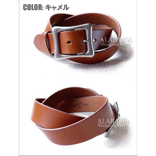 栃木レザーベルト　厚めのベルト 本革 Deep zone 刻印　キャメル