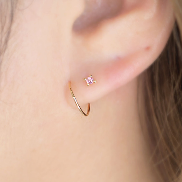 K18 絲質耳環 第1張的照片