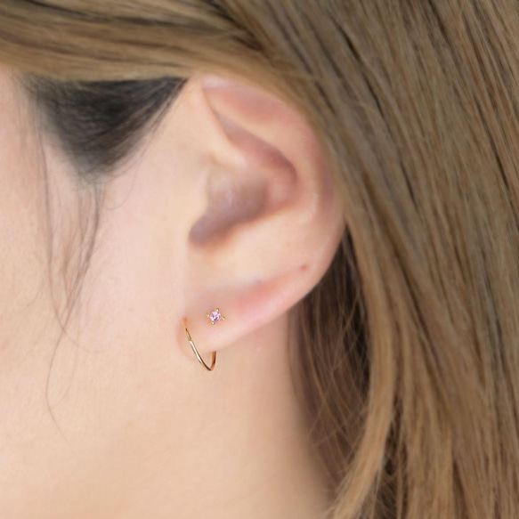 K18 絲質耳環 第5張的照片