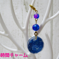 レジン＆ビーズアクセサリー　蒼の時間ピアス 3枚目の画像