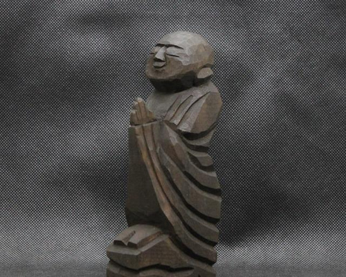 仏像 円空仏 木彫 善財童子（16cm 着色 jk2418） 彫刻 円空工房