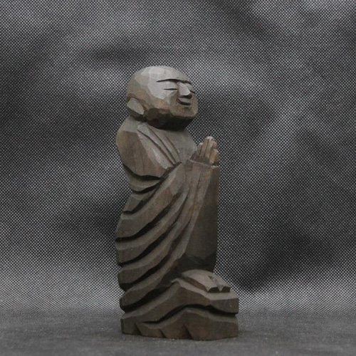 仏像　円空彫 仏像 円空仏 木彫 十一面観音菩薩像（高さ30cm 着色) 【受注制作 納期