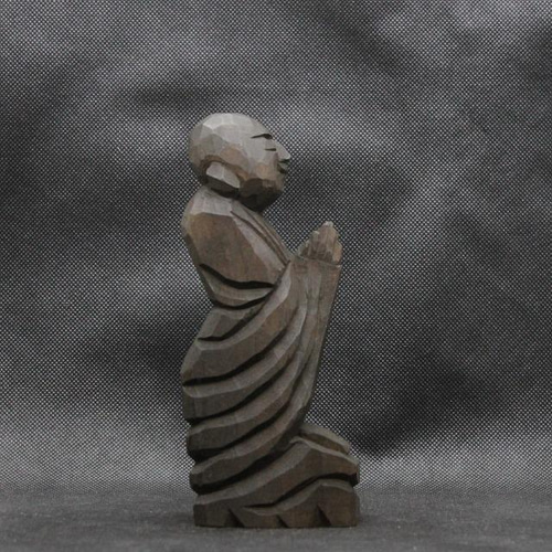 仏像 円空仏 木彫 善財童子（16cm 着色 jk2418） 彫刻 円空工房