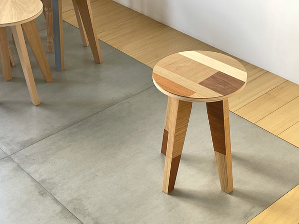 送料無料 パッチワーク プライウッド スツール 01   PATCHWORK PLYWOOD STOOL 01 9枚目の画像